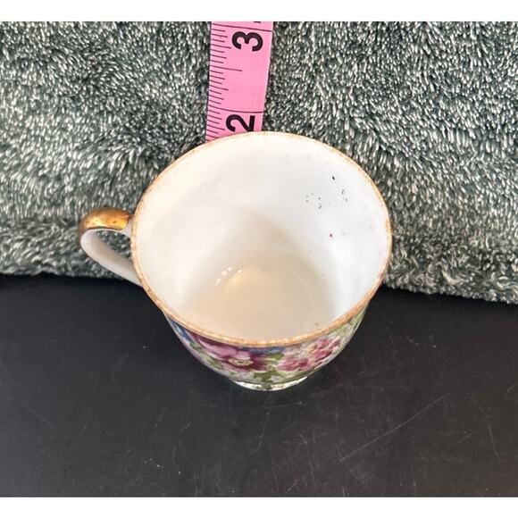 Merit Small Demitasse Cup Occupied Japan MC Floral Pink Chintz with Gold - Picture 6 of 8